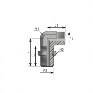 90° bulkhead Adapter male ORFS – male ORFS. (LPPMO)